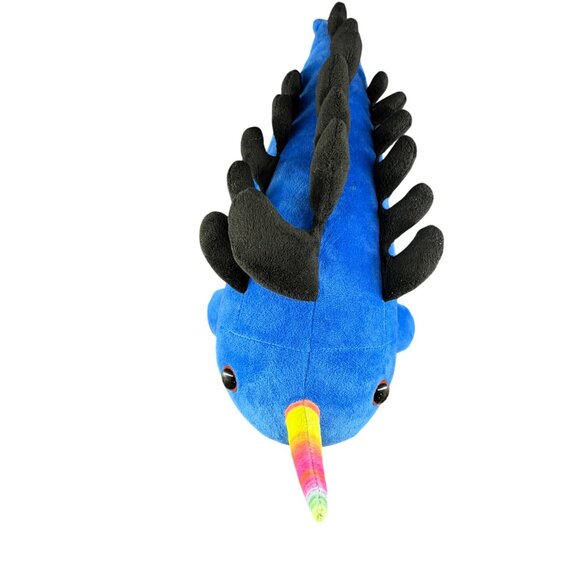 Blue Narwhal Rainbow Unicorn Plush Toy - Picture 4 of 7